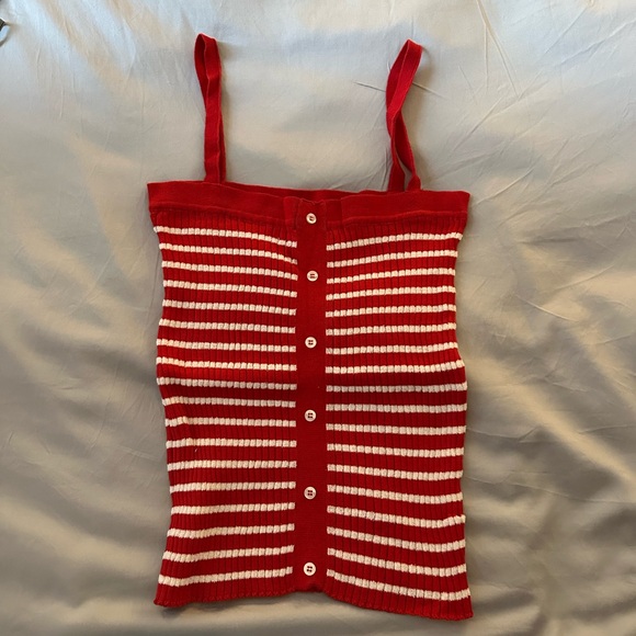 Rouje Red and White Striped Tank Top - Picture 1 of 3